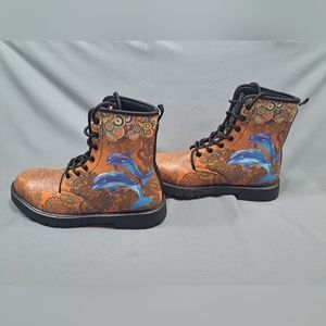 Rare New Vegan Leather Very Soft Boots Dolphins Women Sz. 9 Men Sz. 7
